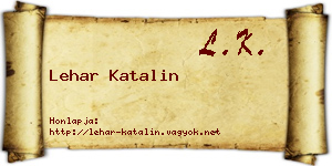 Lehar Katalin névjegykártya